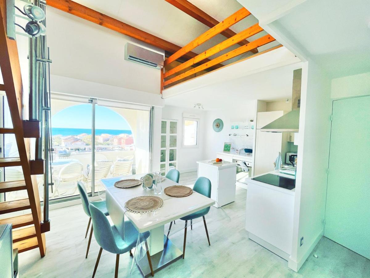La Sirene - Loft Moderne Et Lumineux Avec Vue Panoramique Sur Mer Mediterranee Et Port De Plaisance Frontignan Luaran gambar